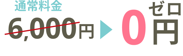 通常料金6,000円→0円