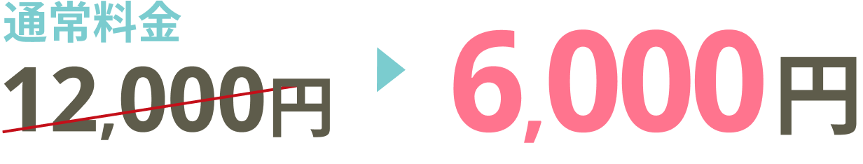 通常料金12,000円→6,000円